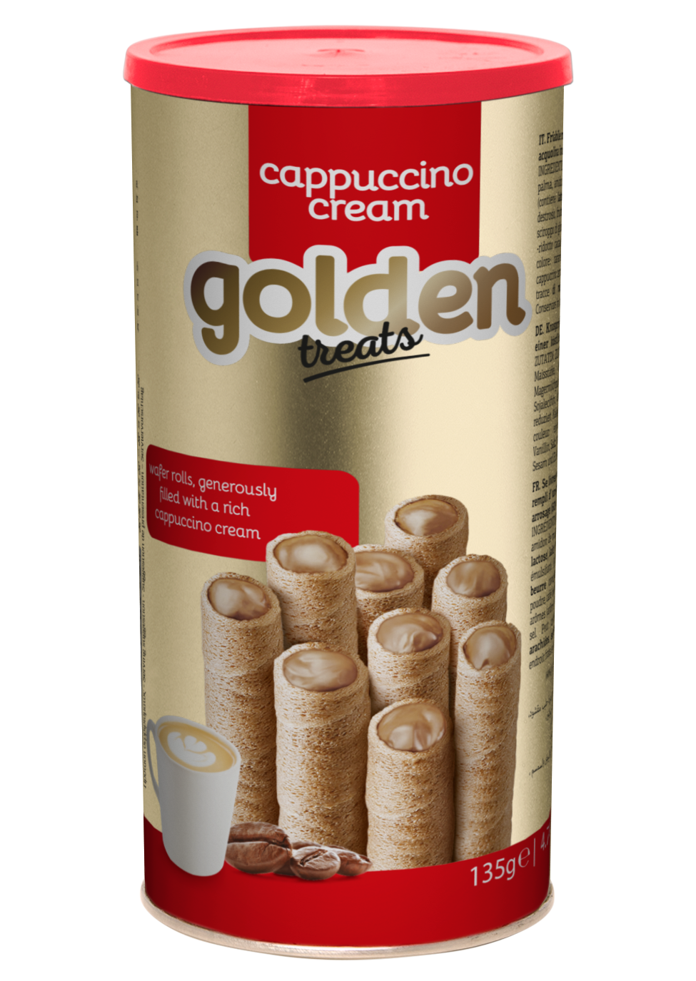 Golden Break Wafer Rolls with Cappuccino 250g