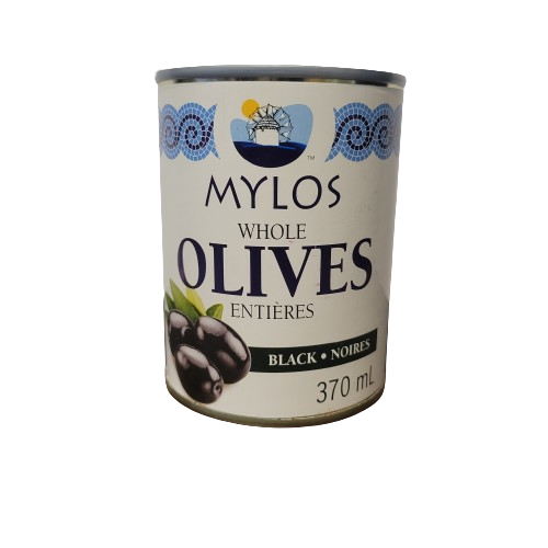 Mylos Whole Black Olives 370ml