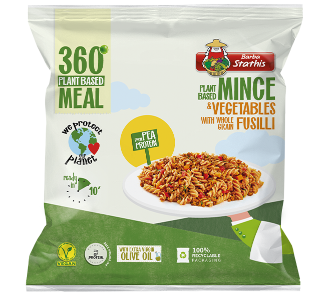 Barba Stathis Plant Based Meal fusilli with mince 420g