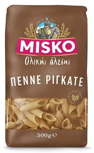 Misko Whole Wheat Penne Rigate pasta 500g