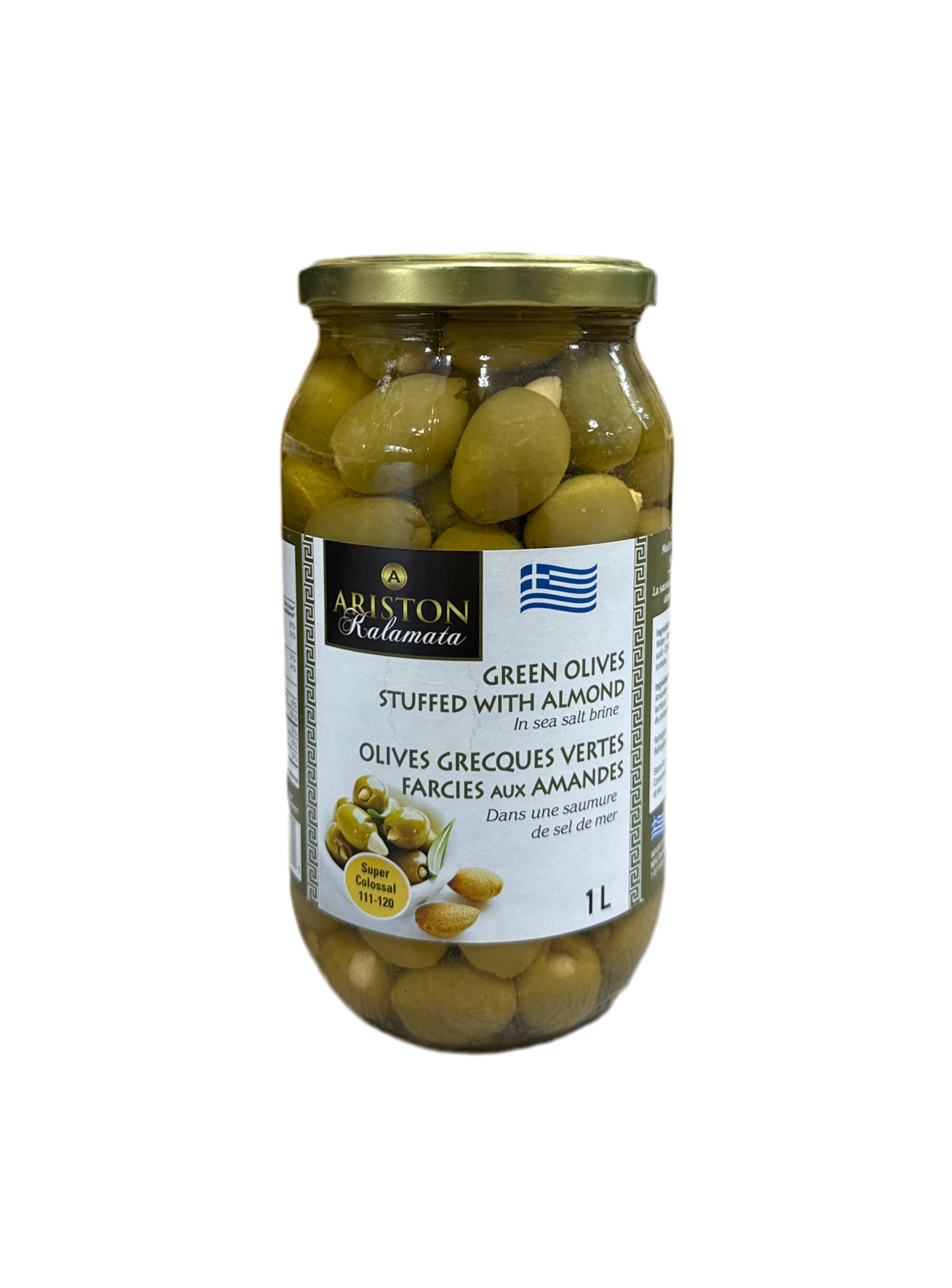 Ariston Green Olives stuffed with almond 1L