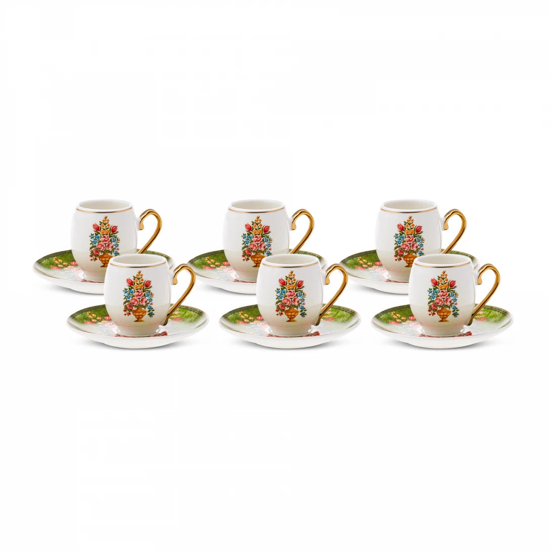 Karaca Edirne Turkish Coffee Espresso Set for 6 people