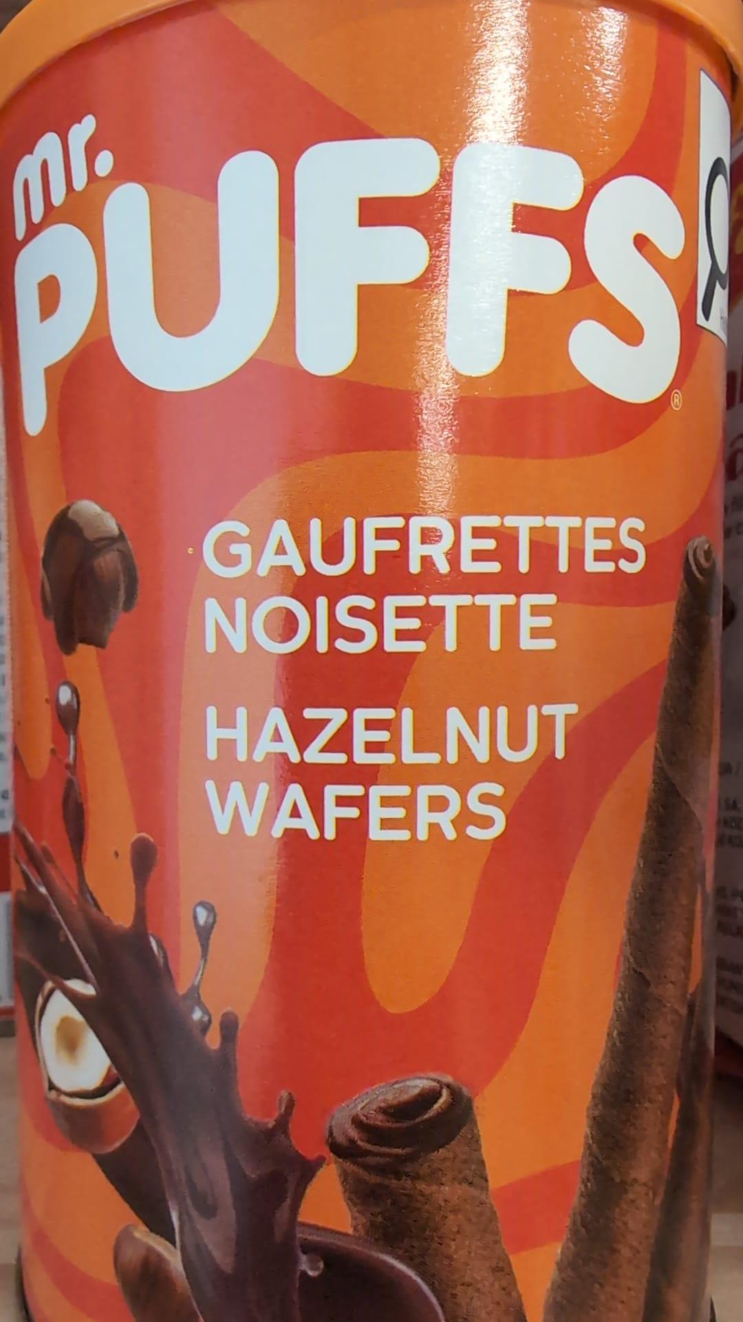 Mr Puffs Wafer Rolls Hazelnut Cream filling 250g