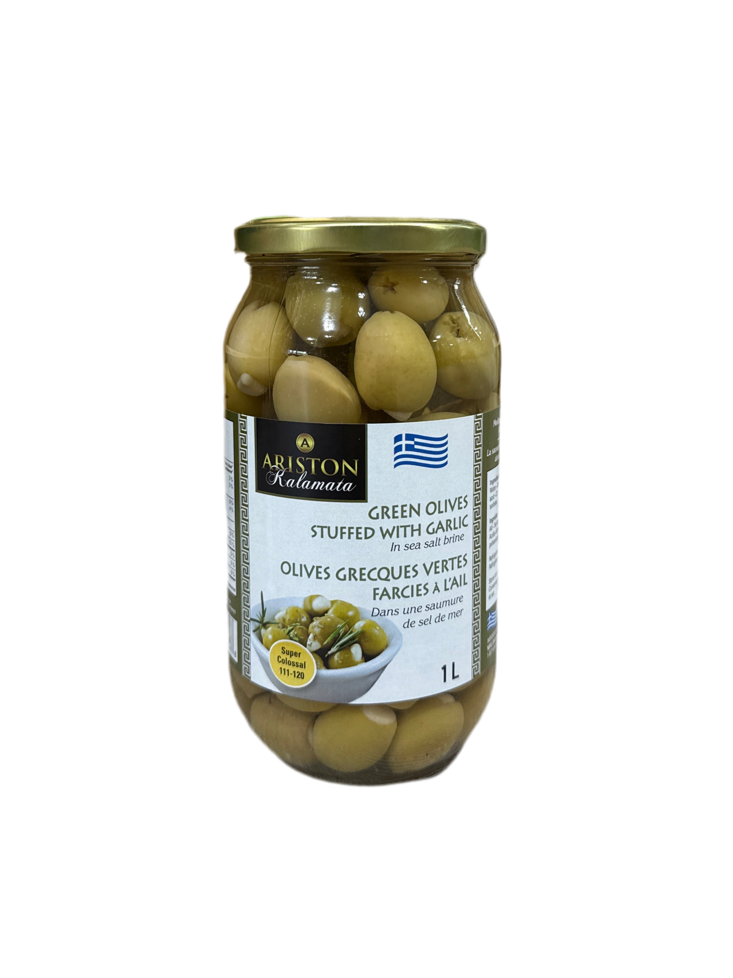 Ariston Green Olives stuffed with garlic 1L