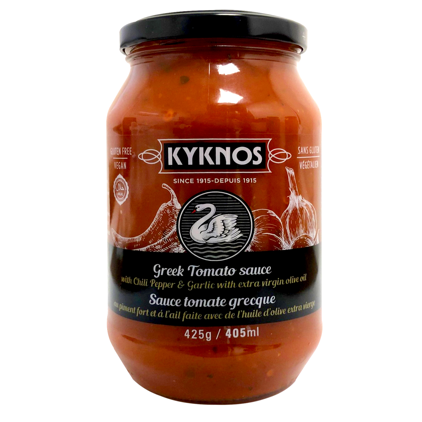 Kyknos Tomato&Chili and Garlic Pasta Sauce 425g