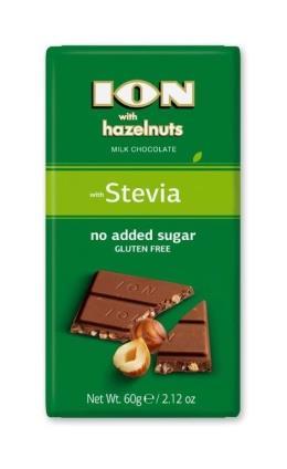 Ion Milk Chocolate with hazelnuts stevia no sugar 60g