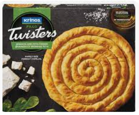 Krinos Fillo Twisters Spinach and Feta Cheese 1kg
