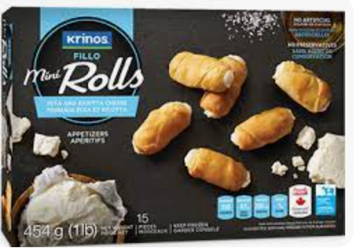Krinos Mini Rolls Feta and Ricotta Cheese 15 pieces 454g
