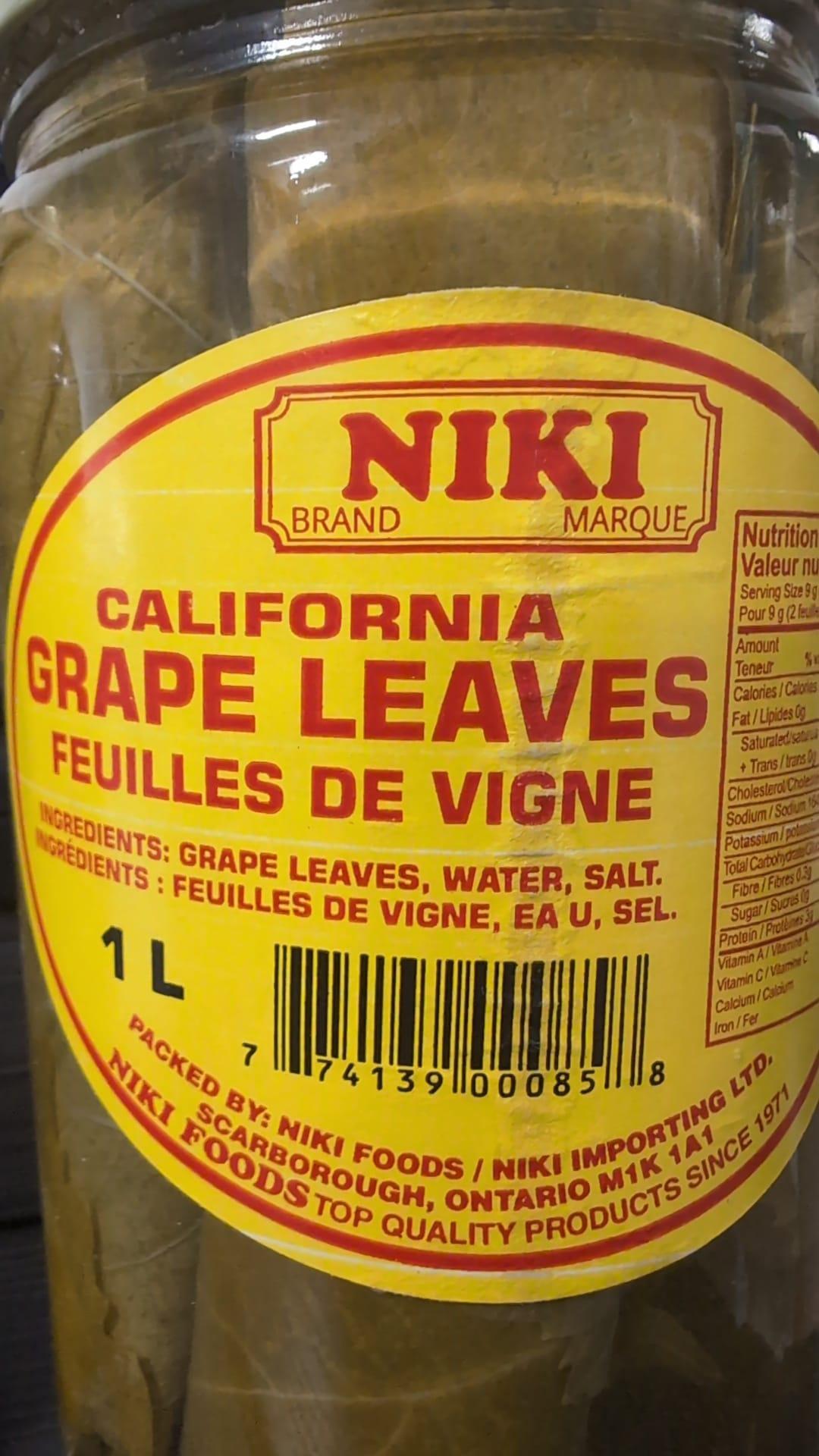 Niki California Grape Vine Leaves 1lt