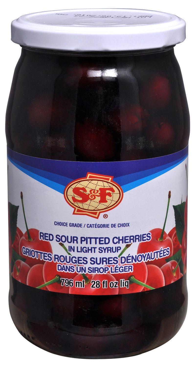 S&F Red Sour Pitted Cherries 796ml