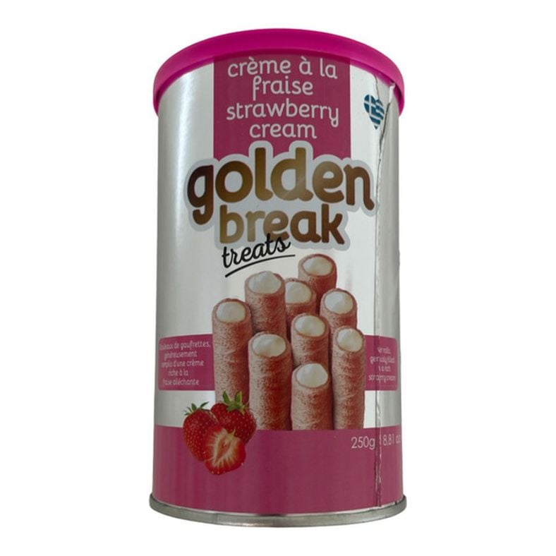 Golden Break Wafer Rolls with Strawberry 250g