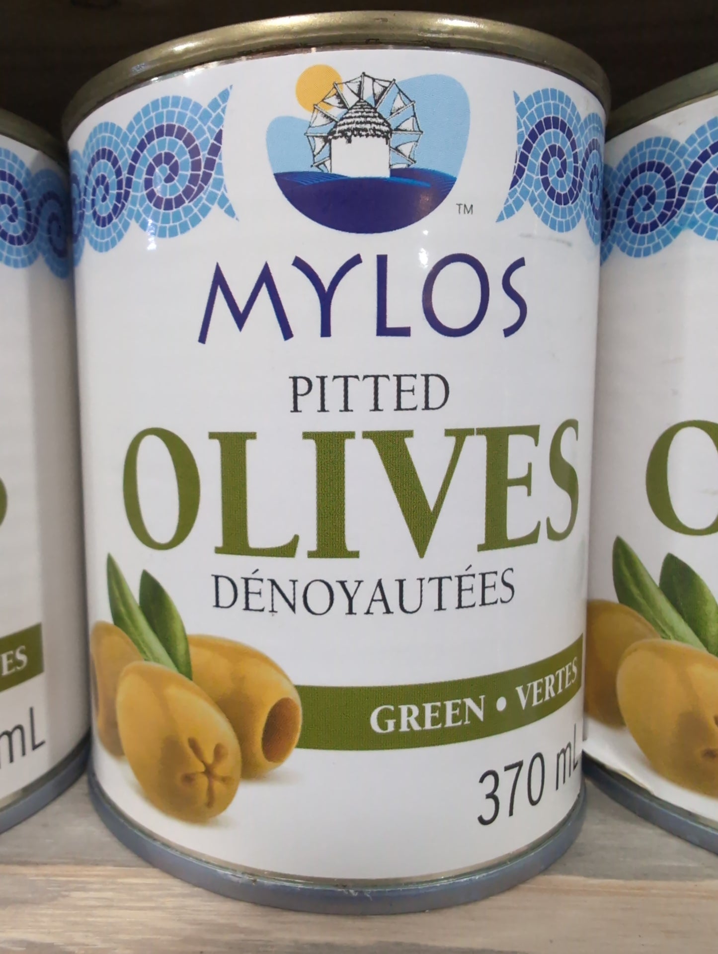 Mylos Pitted Green Olives 370ml
