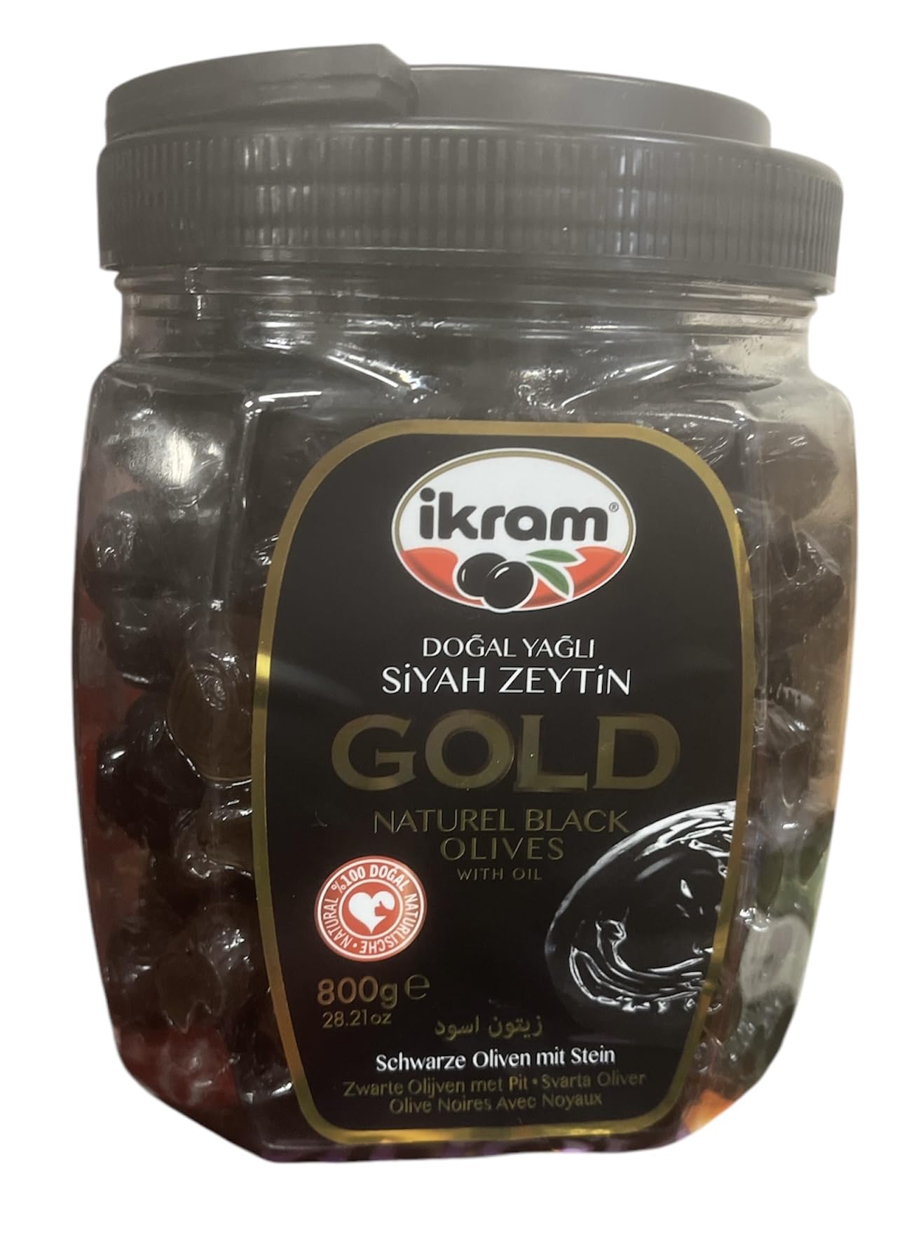 Ikram Natural Black olives Gold 800g