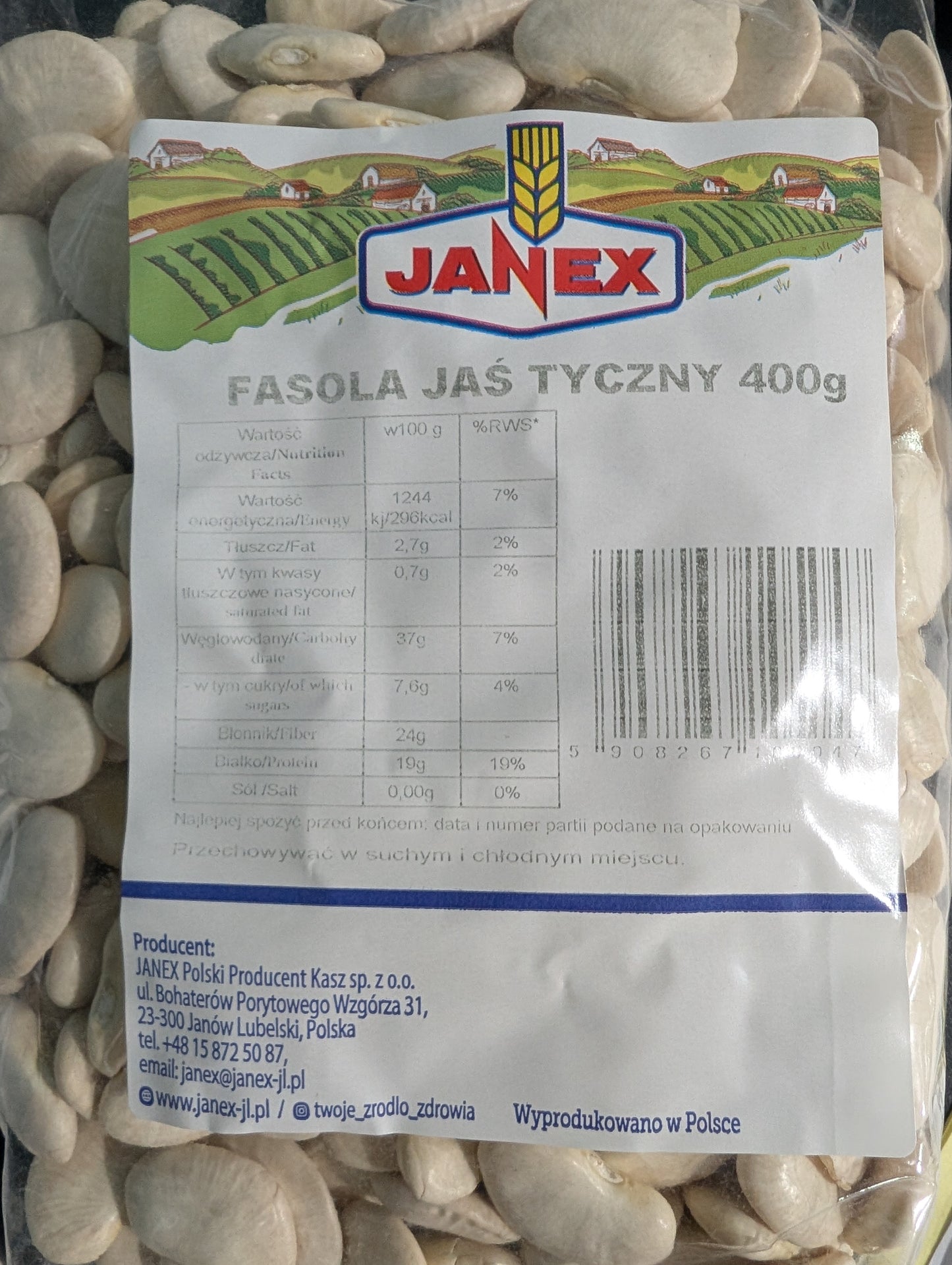 Janex White Beans Jas Tyczny 400g