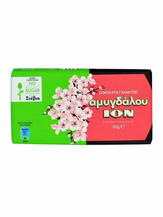 Ion Milk Chocolate with stevia and almonds 60g