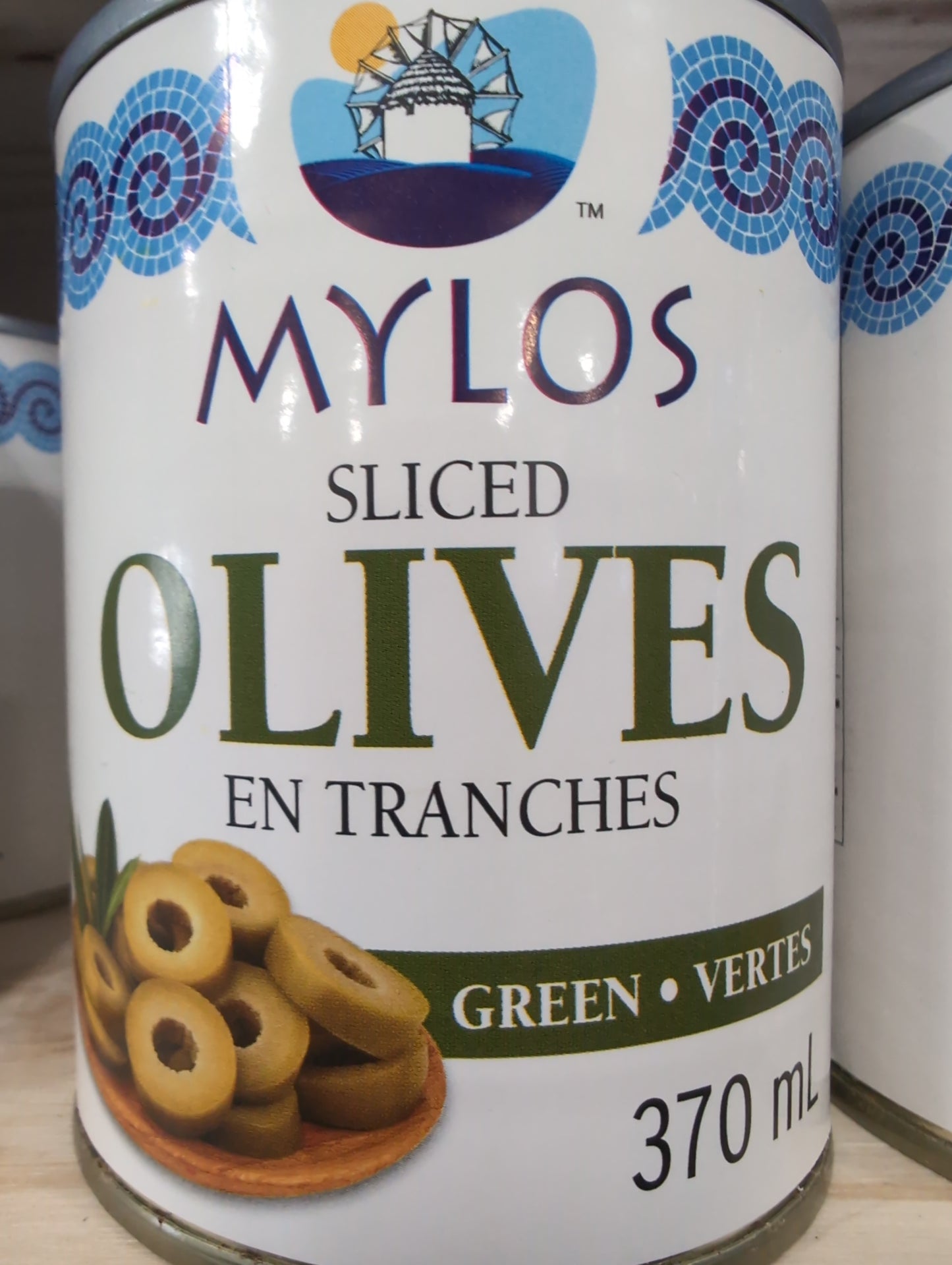 Mylos Sliced Green Olives 370ml