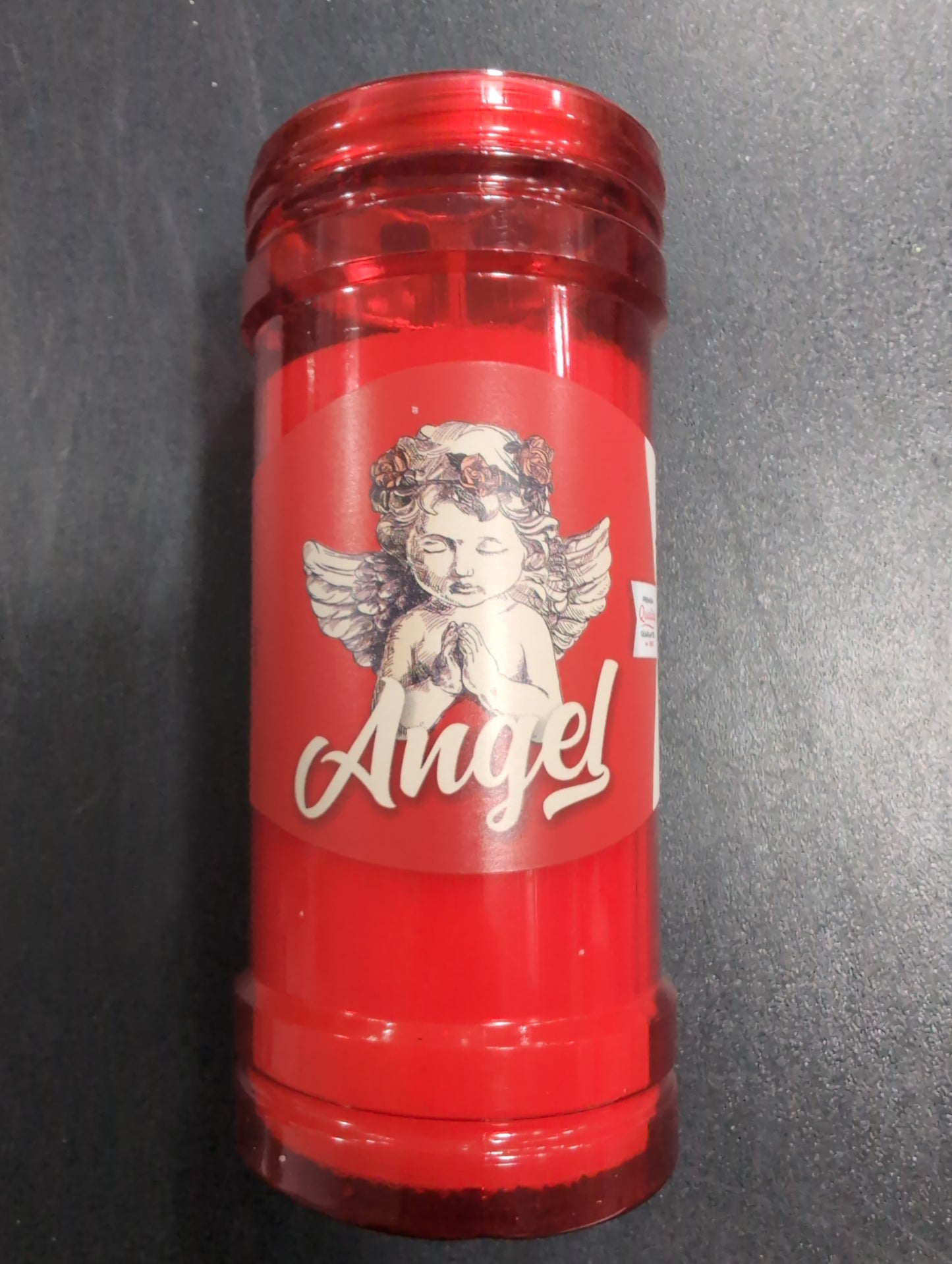 Candil Angel round red candle