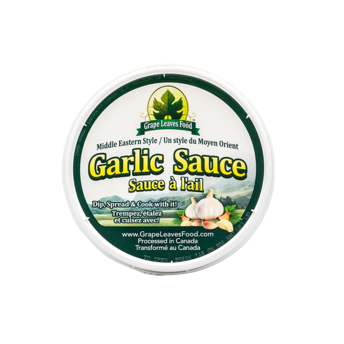 Grape Leaves Food Middle Eastern Style Garlic Sauce 453g