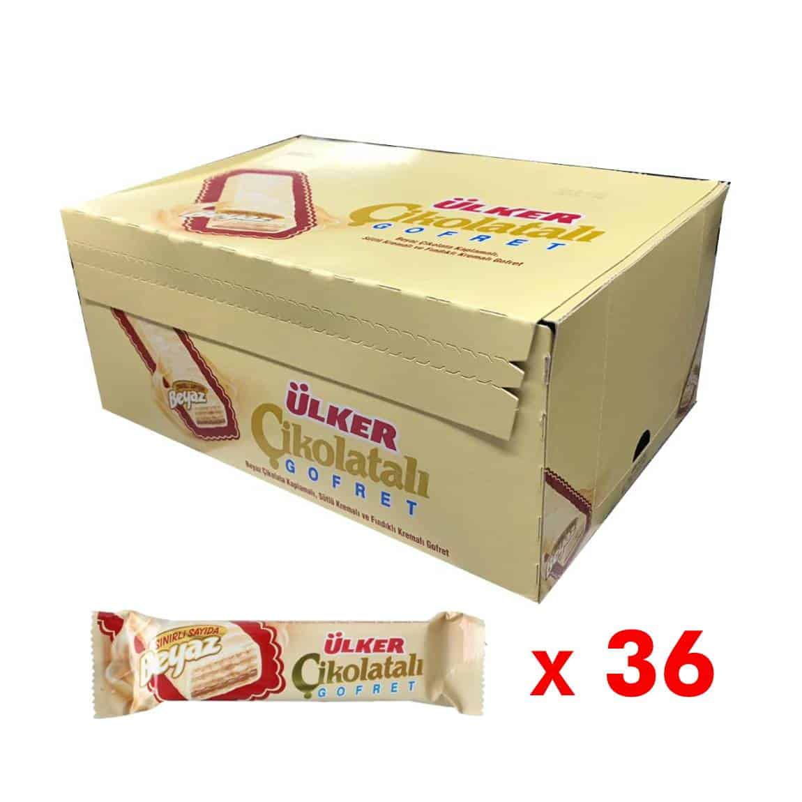 Ulker White Chocolate Wafer Box 35grx36