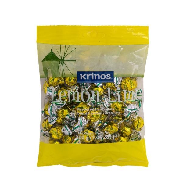 Krinos Lemon Lime flavoured hard candy 200g
