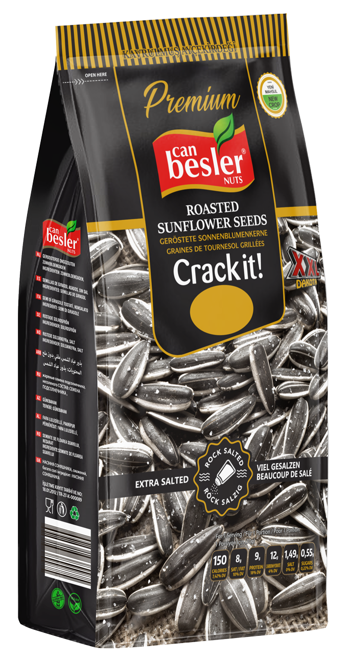 Canbesler Roasted Black Sunflower Seeds Extra Salted