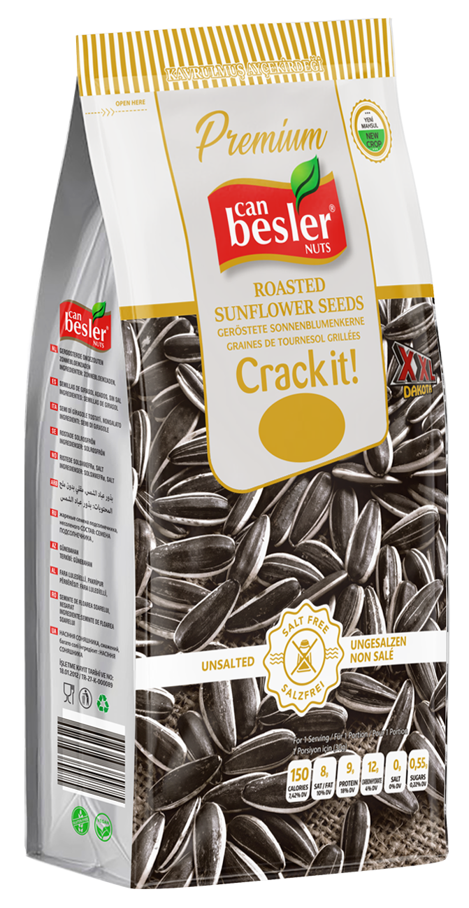 Canbesler Roasted Black Sunflower Seeds Unsalted