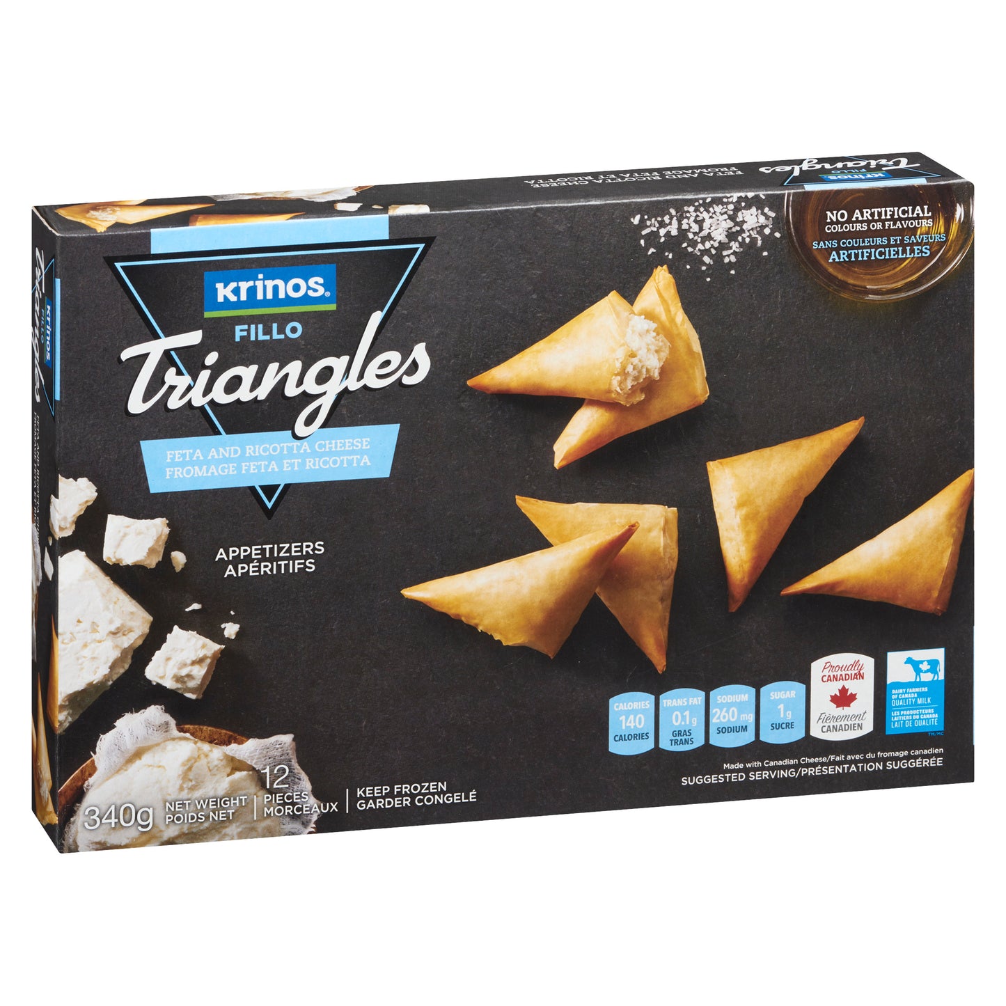 Krinos Tiropita Fillo Triangles Ricotta and Feta Cheese 340g