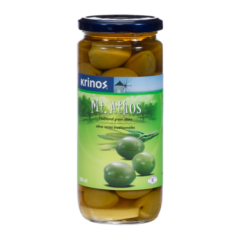 Krinos Mt.Athos Green Olives 500ml