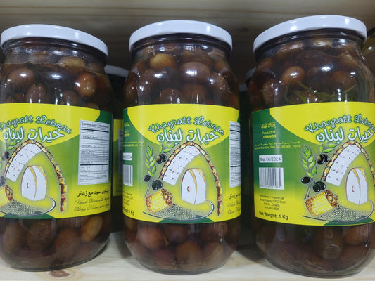 Khayratt Lebnan Black Olives with thyme 1000g