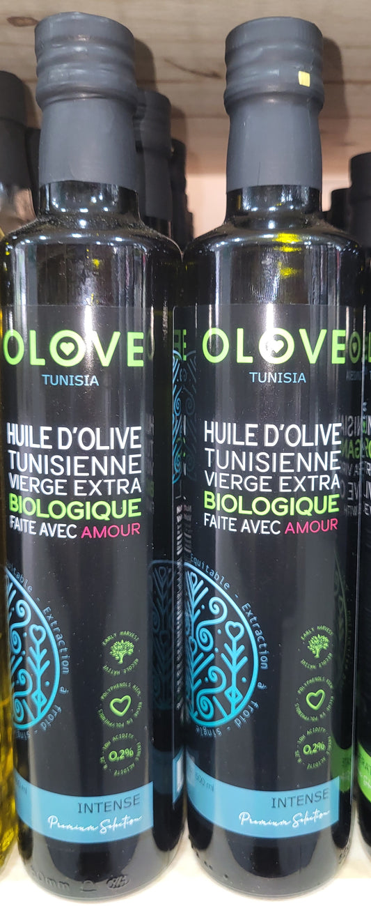 Olove Tunisian Organic Extra Virgin Olive Oil intense 500ml