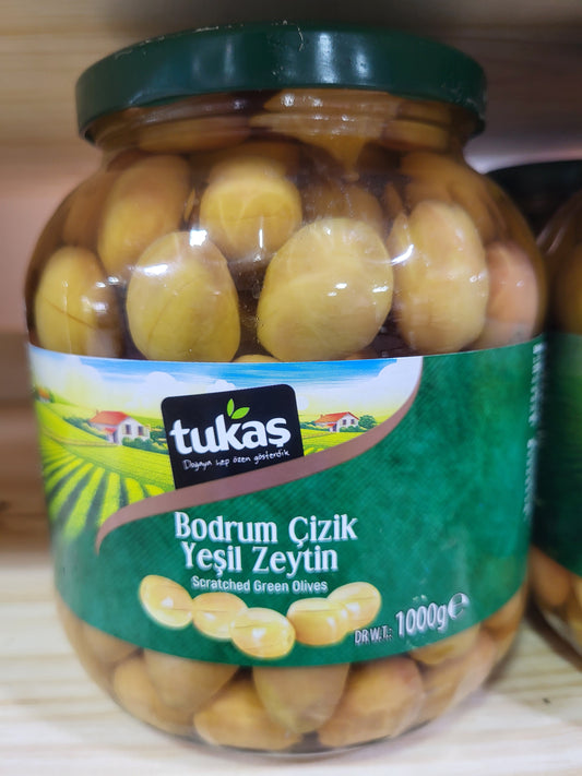 Tukas Bodrum Scratched Green Olives 1000g