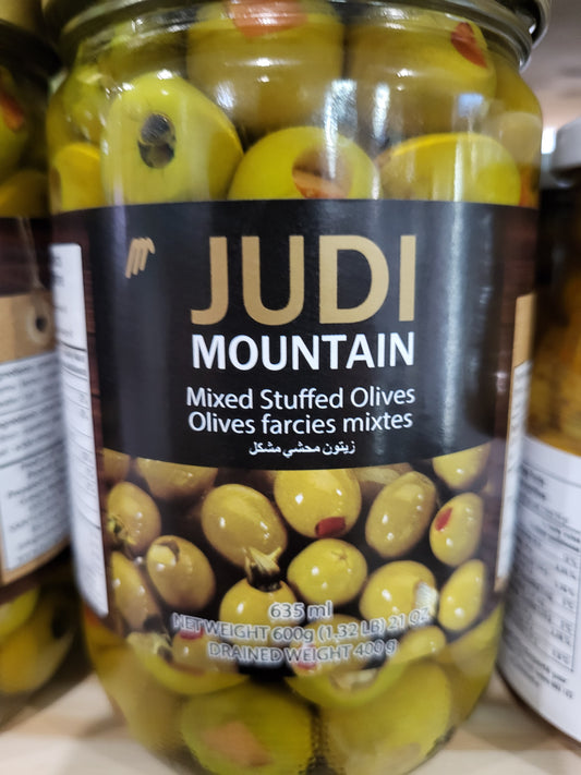 Judi Mountain Mixed Stuffed Green Olives with thyme 600g