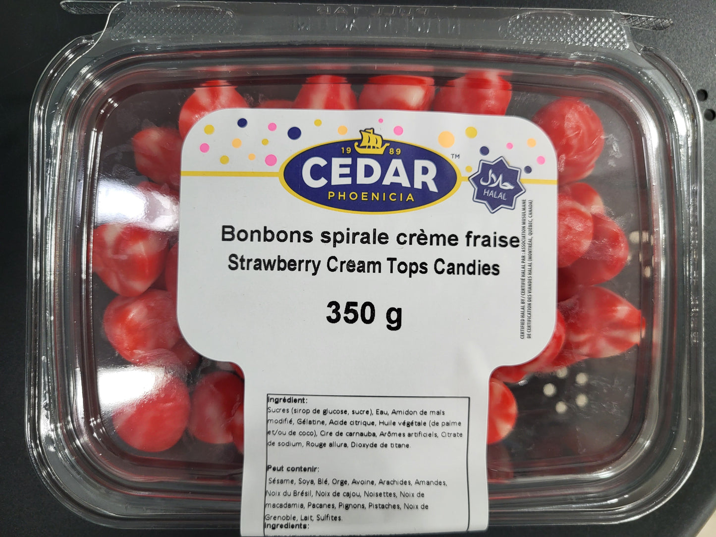 Cedar Strawberry Cream Tops Candies 350g