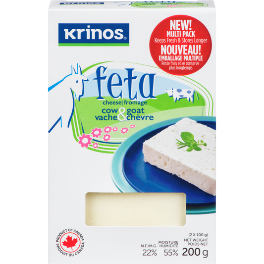 Krinos Feta Cheese goat 200g vacuum bag