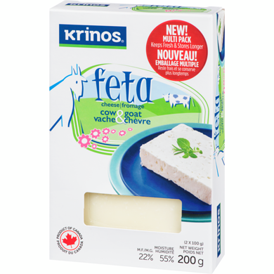 Krinos Feta Cheese cow&goat 200g vacuum bag