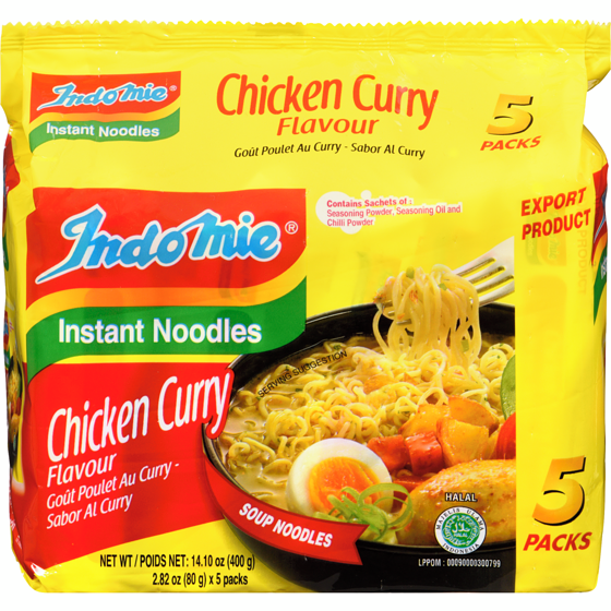 Indomie Instant Noodle with chicken curry flavour 75gx5