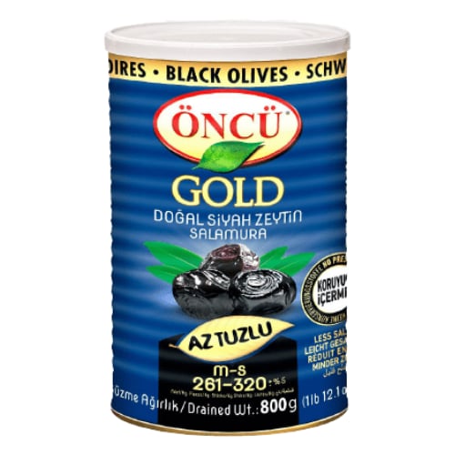 Oncu Gold Black Olives M-S low salt 800g