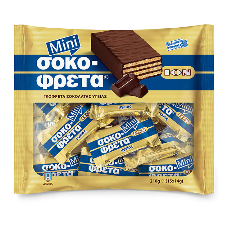 Ion Sokofreta Milk Chocolate Wafers with dark chocolate mini 210g