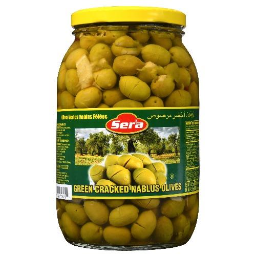 Sera Cracked Green Olives Nablus 2000g