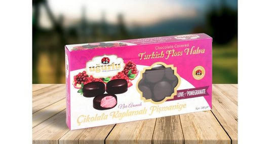 Ugurlu Turkish Floss Halva Chocolate covered Cotton Candy with pomegranate 200g