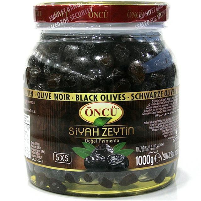 Oncu Natural Black Olives 5XS 1000g