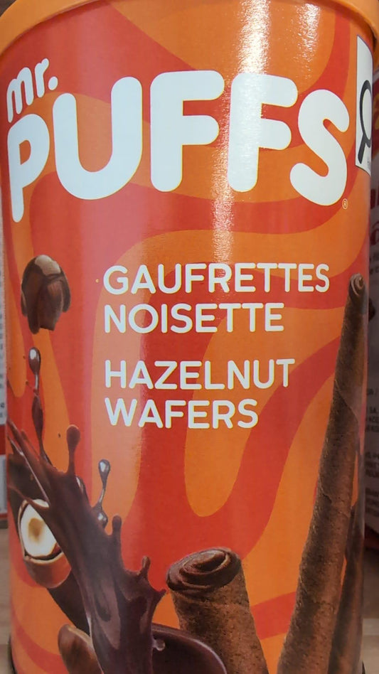 Mr Puffs Wafer Rolls Hazelnut Cream filling 250g