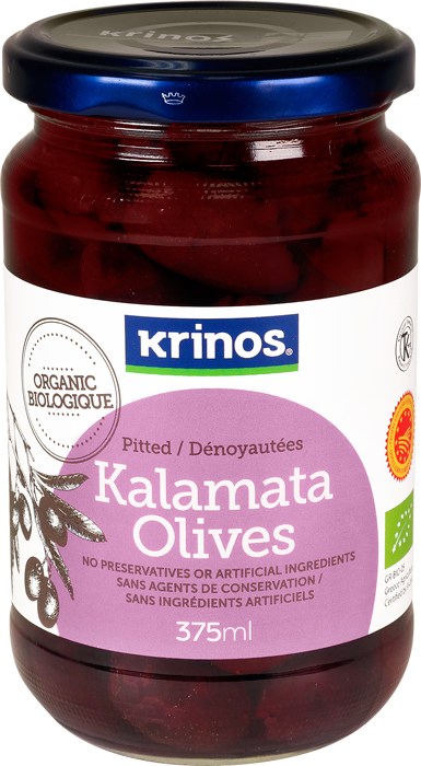 Krinos Organic Kalamata Olives pitted 375ml