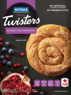 Krinos Fillo Twisters Blueberry and Pomegranate 6pieces 840gr
