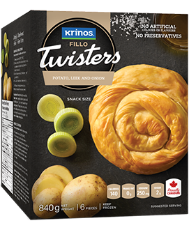 Krinos Fillo Twisters Potato Leek and Onion 6pieces 840gr