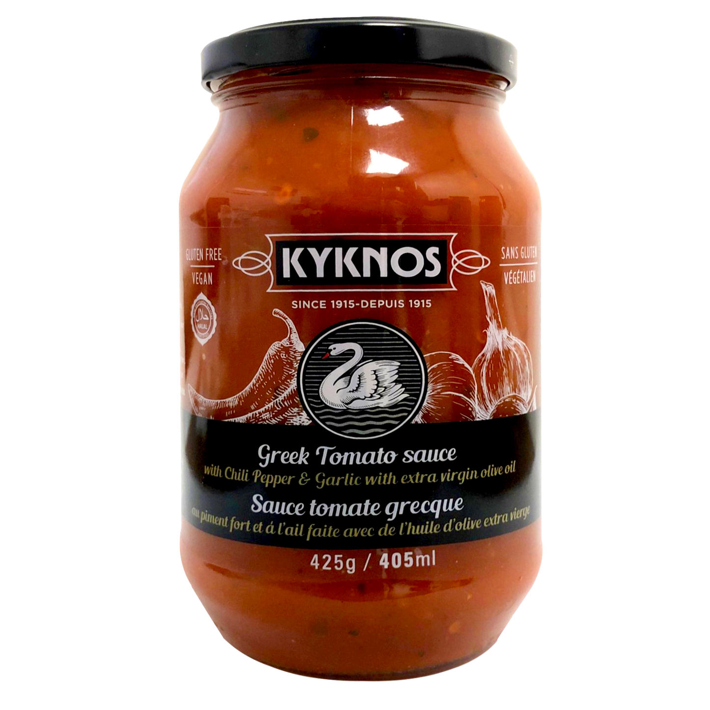 Kyknos Tomato&Chili and Garlic Pasta Sauce  425g