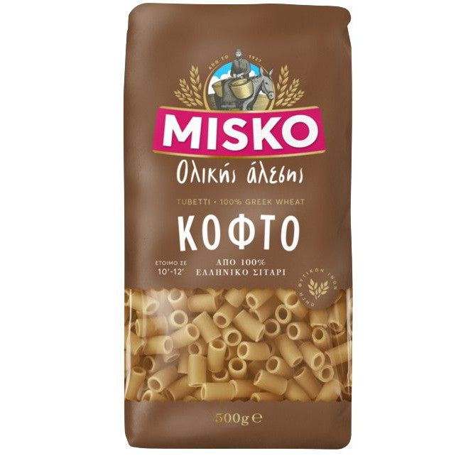 Misko Whole Wheat Kofto Tubetti pasta 500g