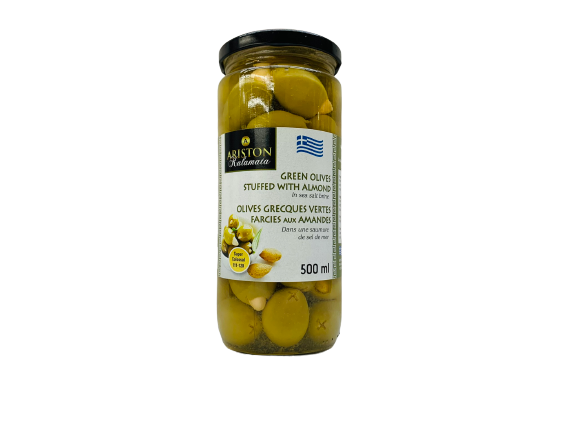 Ariston Green Olives stuffed with almond 500ml