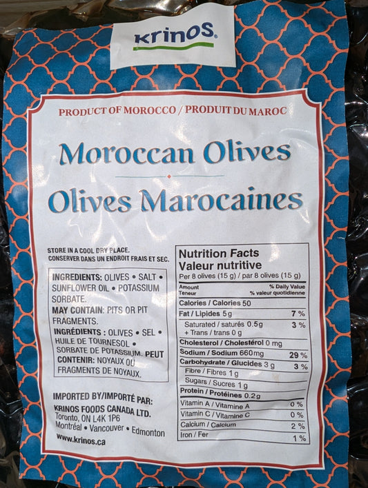 Krinos Moroccan Black Olives 1000g