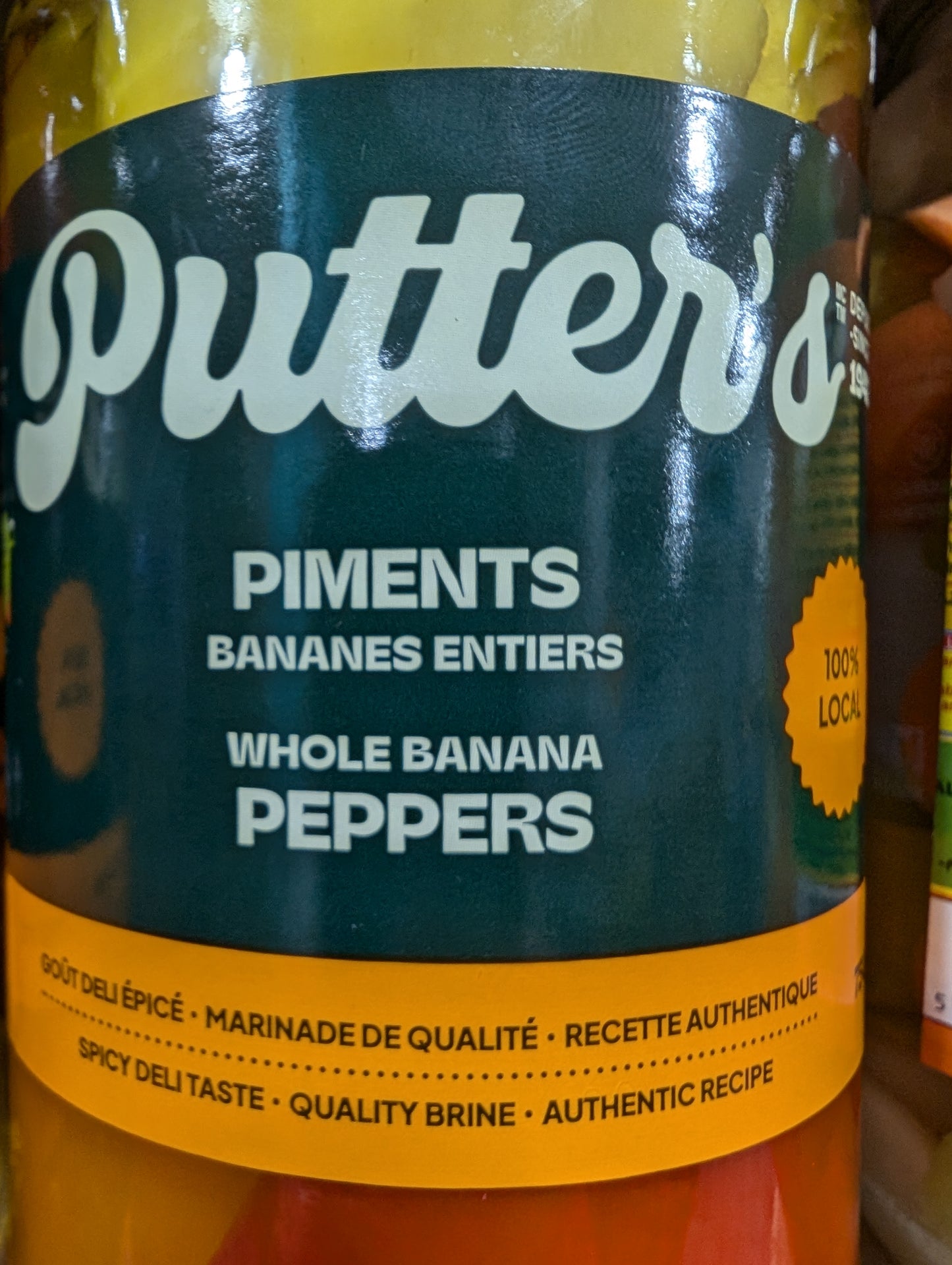 Putters Pickled Hot Banana Peppers whole 750ml